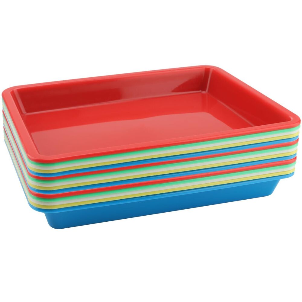 9797 15 Pack Plastic Art Trays, 11 x 8.5 Inch Multicolor Activity Organizer